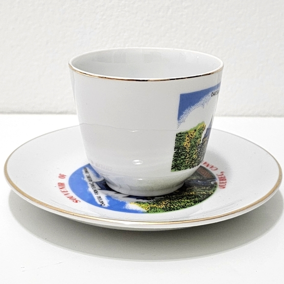 Chateau Frontenac Quebec Souvenir Porcelain Mini Tea Cup & Saucer - Picture 5 of 14